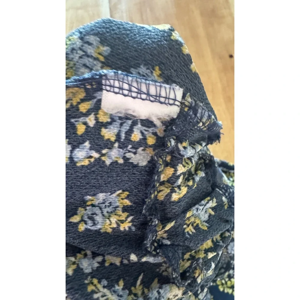 Knit Works Girls Navy Blue Floral Stripe Wide Leg Jumpsuit Size‎ XS 6 6X
